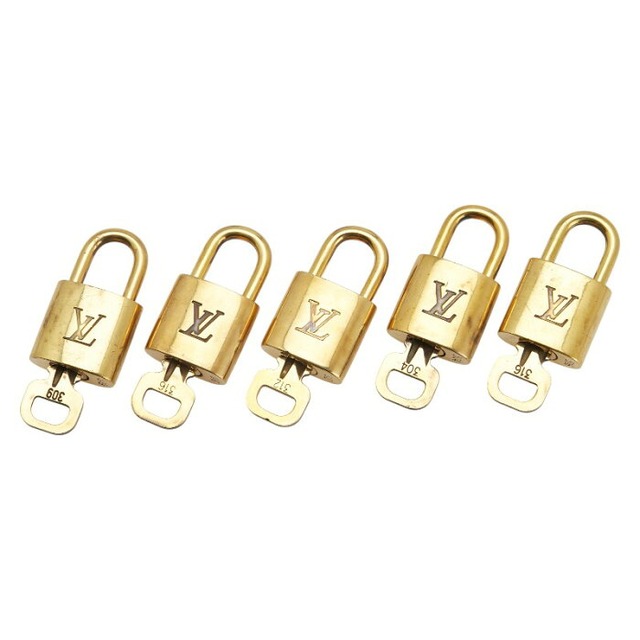 ルイ ヴィトン カデナ 南京錠 キー 5点セット ゴールド メッキ レディース LOUIS VUITTON 【中古】