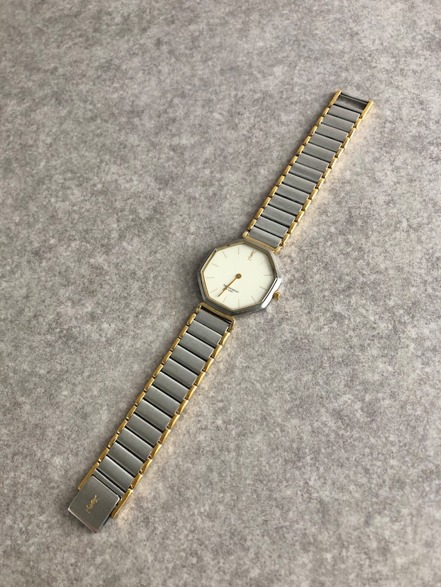 Yves Saint Laurent イヴ・サンローラン 腕時計 シルバー オクタゴン ステンレススチール クウォーツ 2720-272269 vintage ヴィンテージ オールド ac8wwe