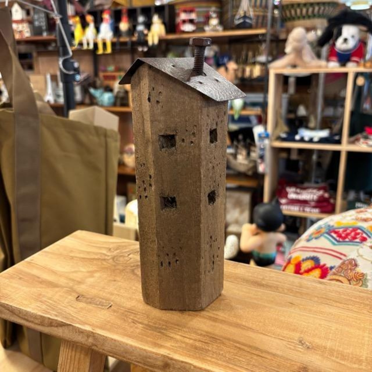 China Wood House Object 2Type 中国 ウッドハウスオブジェ 2種 置物 インテリア雑貨 ギフト 飾り