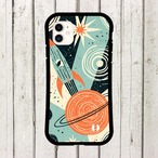 受注生産 iPhoneケース 土星と放射線のレトロ宇宙｜レトロ宇宙 RFSP012B