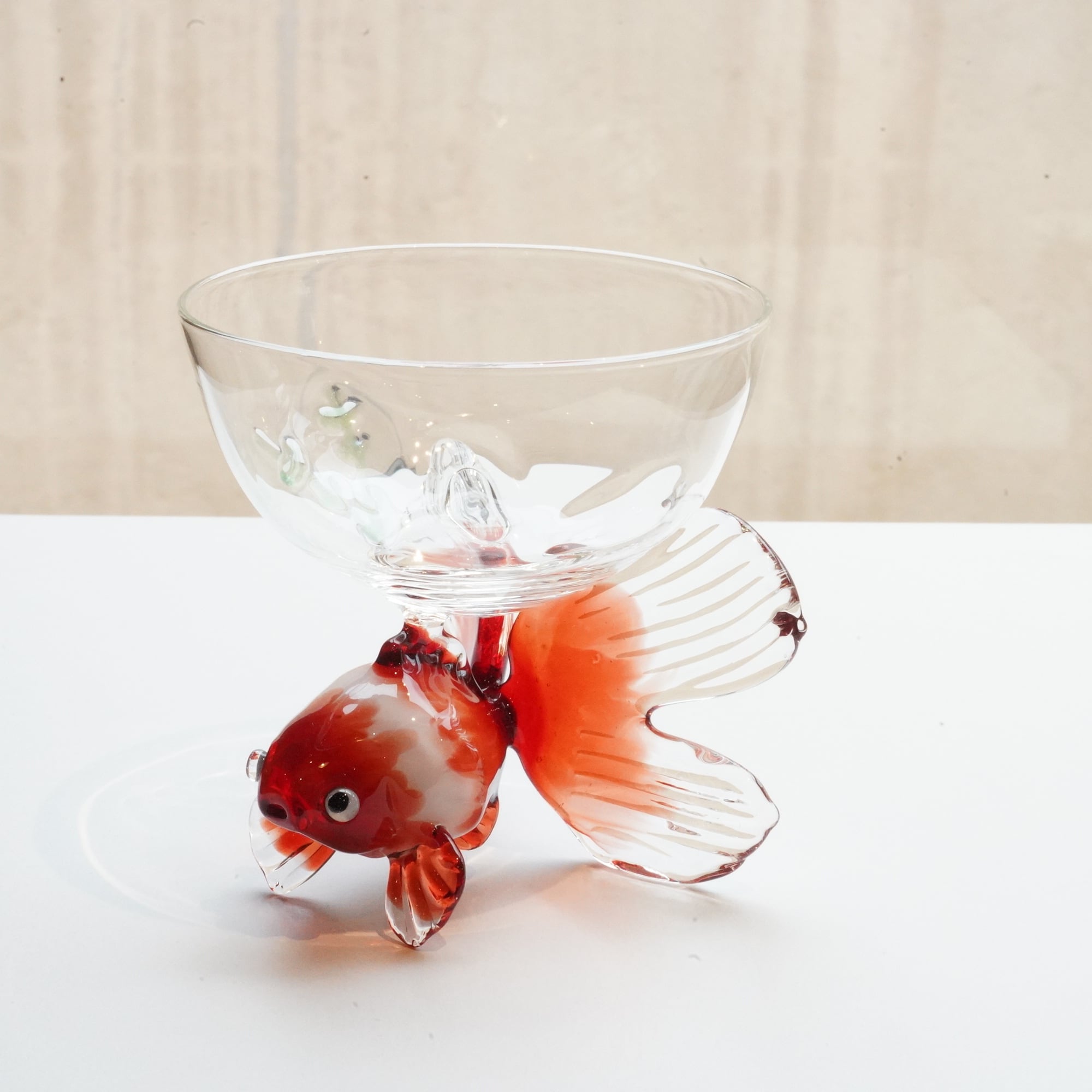 竹川久仁子】耐熱ガラス 金魚杯 D | ろにせら ギャラリーと雑貨のお店
