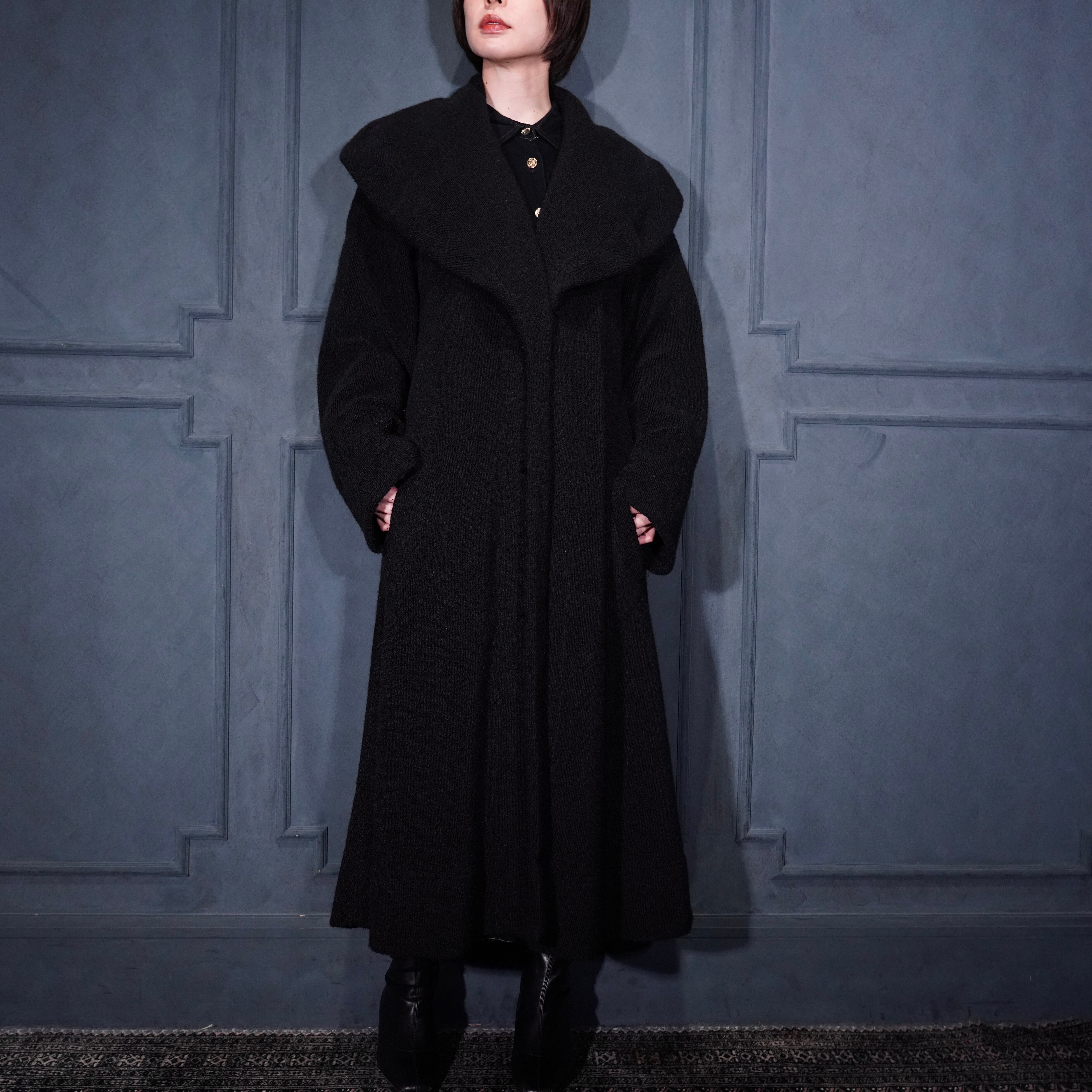 ISSEY MIYAKE BIG COLLAR DESIGN SILK WOOL OVER COAT/イッセイミヤケ