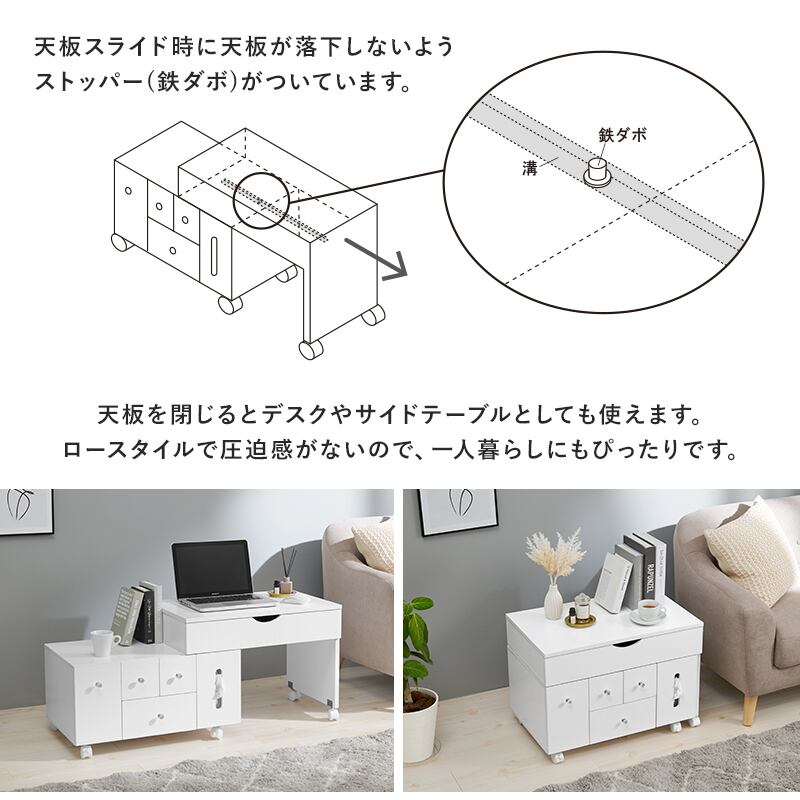 送料込み【即納】LEDライト付き 伸縮式コスメワゴン ドレッサー 