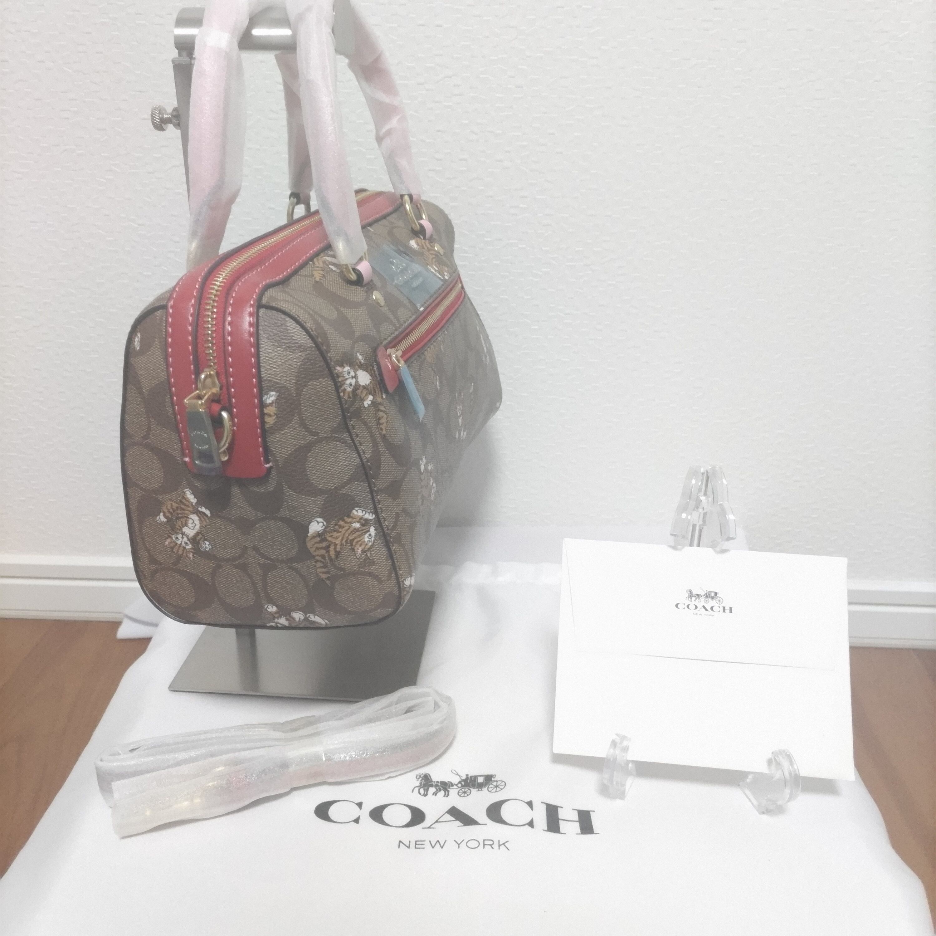 COACH コーチ ボストンバッグ ローアンサッチェル  キャット ネコ 猫