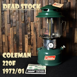 コールマン 220F 1972年1月製造 デッドストック ツーマントル ランタン COLEMAN ビンテージ パイレックスグローブ 完全分解清掃メンテナンス済み 70年代