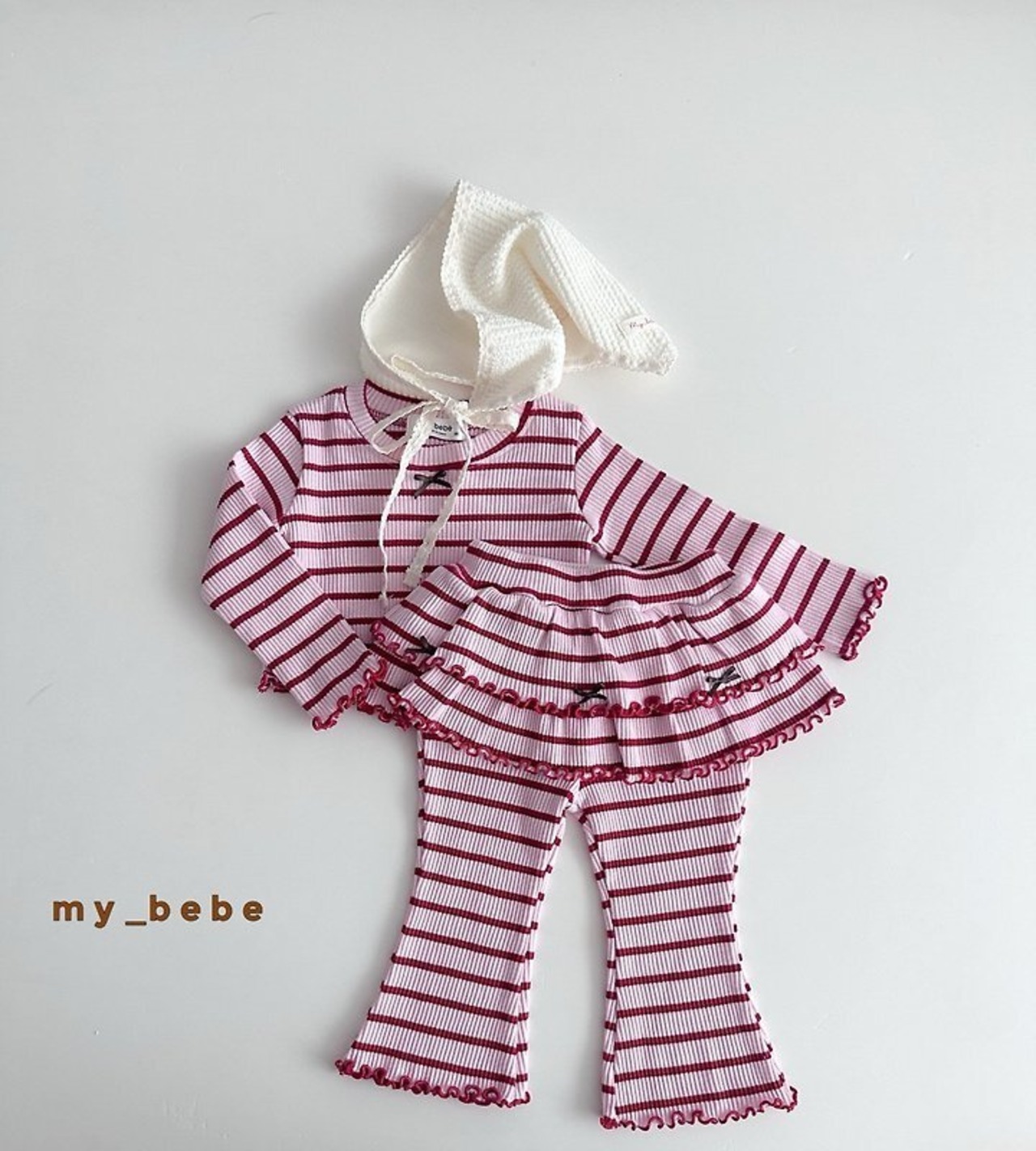 韓国子供服 / Mybebe / ラバークロップT / 長袖Ｔシャツ *XS~XL*