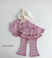 韓国子供服 / Mybebe / ラバークロップT / 長袖Ｔシャツ *XS~XL*