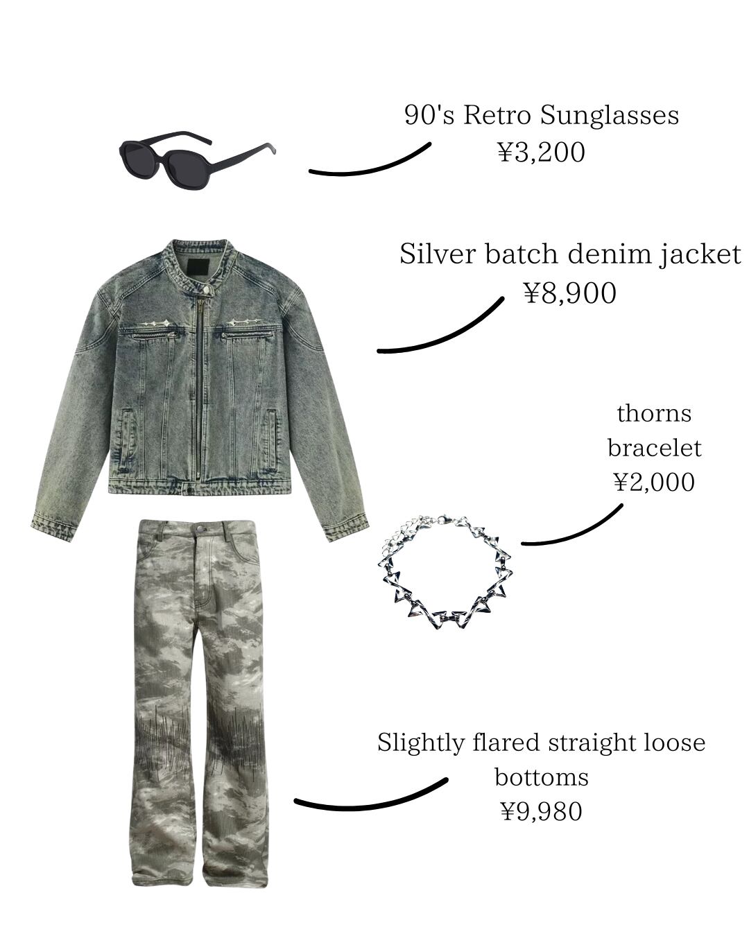 一部即納】Silver batch denim jacket | Ninety-nine 