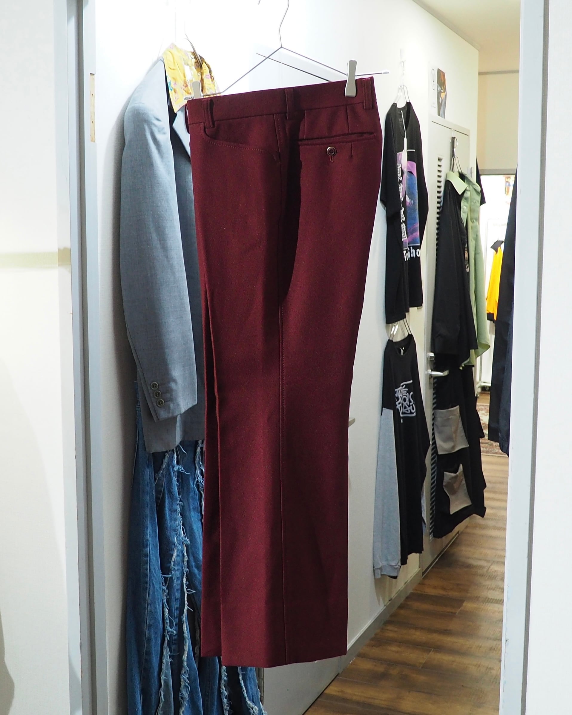 Beautiful Dark Bordeaux Color vintage Semi Flare Pants