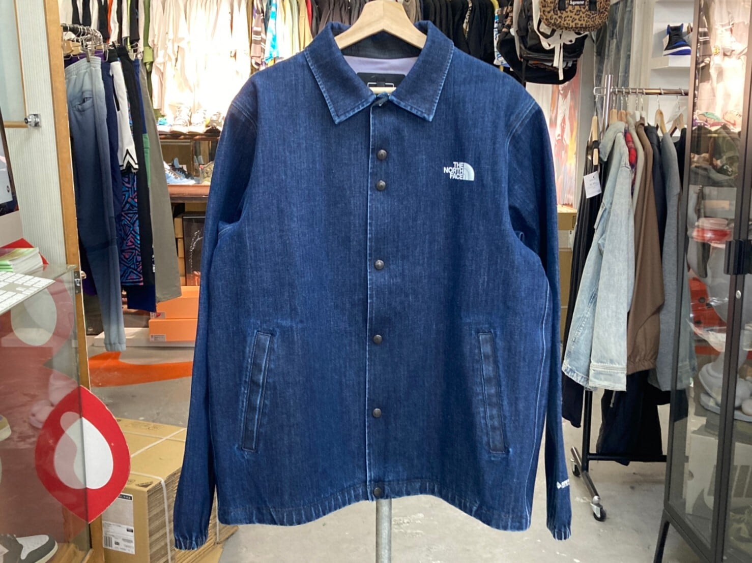 XL north face gore tex denim coach