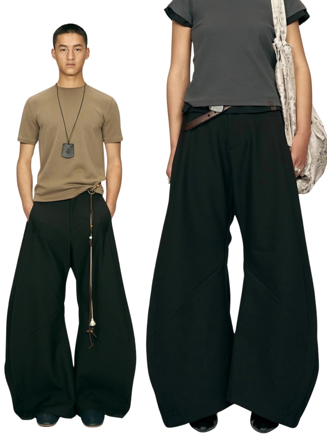 BALIANG Curved Wide Pants