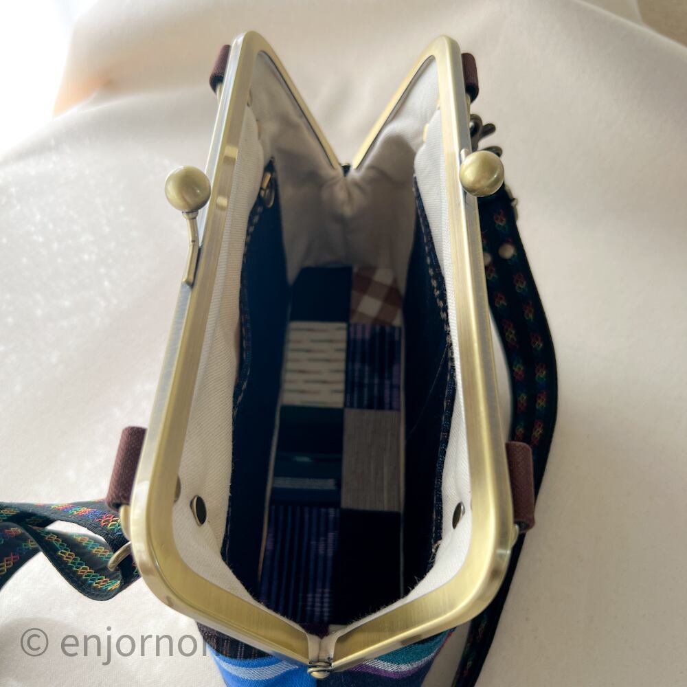 久留米絣パッチワークのがま口バッグ | がま口【 のんぱち屋