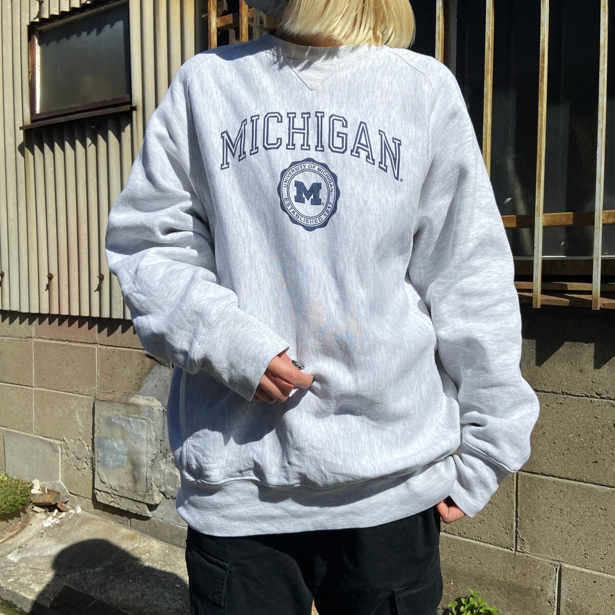 MICHIGAN ミシガン カレッジロゴ プリントスウェット トレーナー 