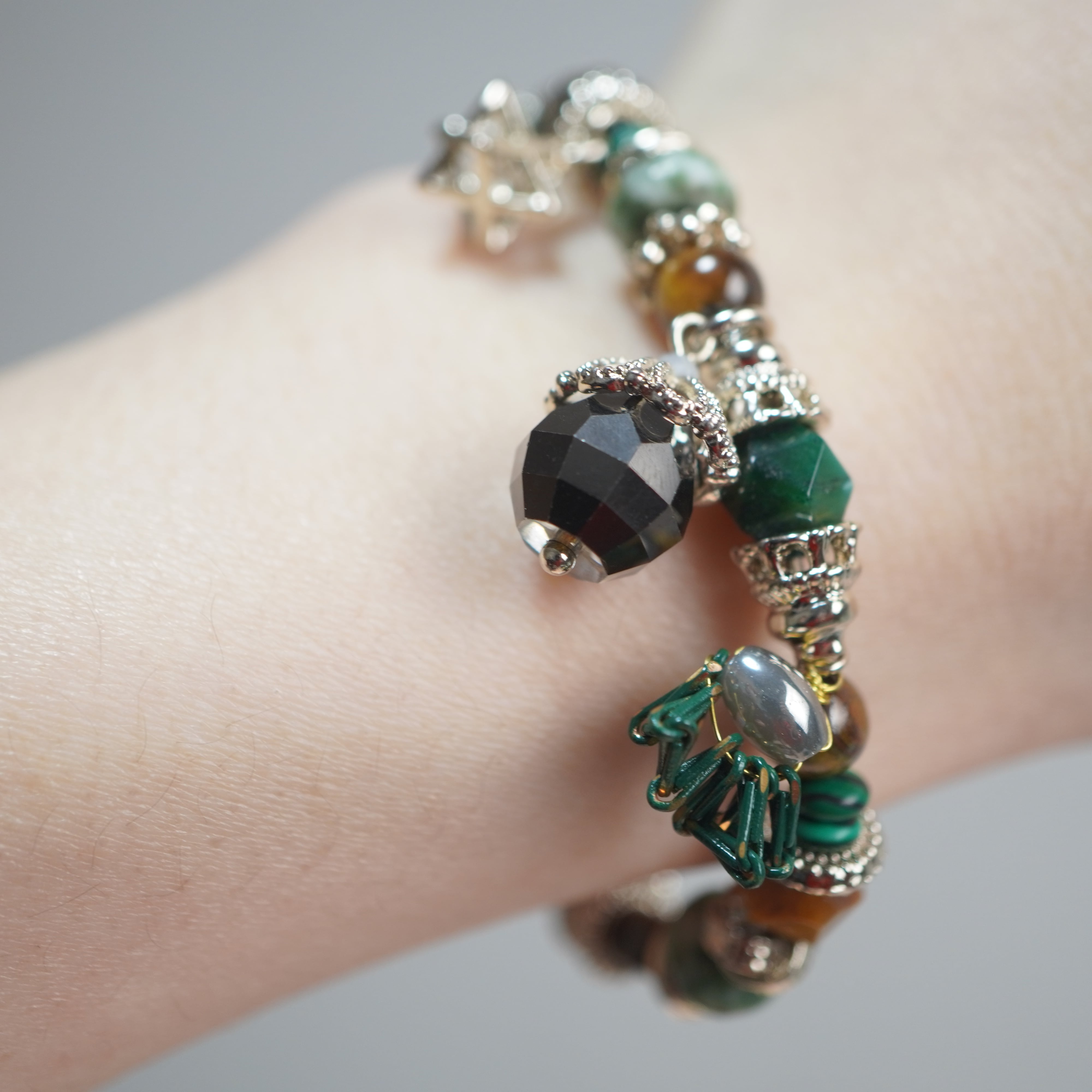 【#226】おしゃれブレスレット/グリーン/HSN012