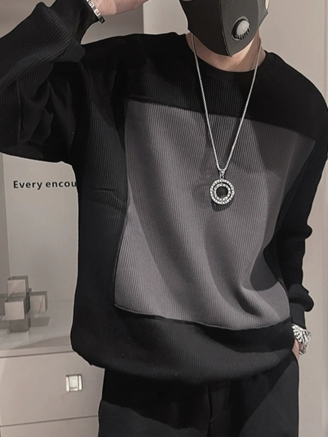 SQUARE DESIGN LONG SLEEVE SHIRT  K0095