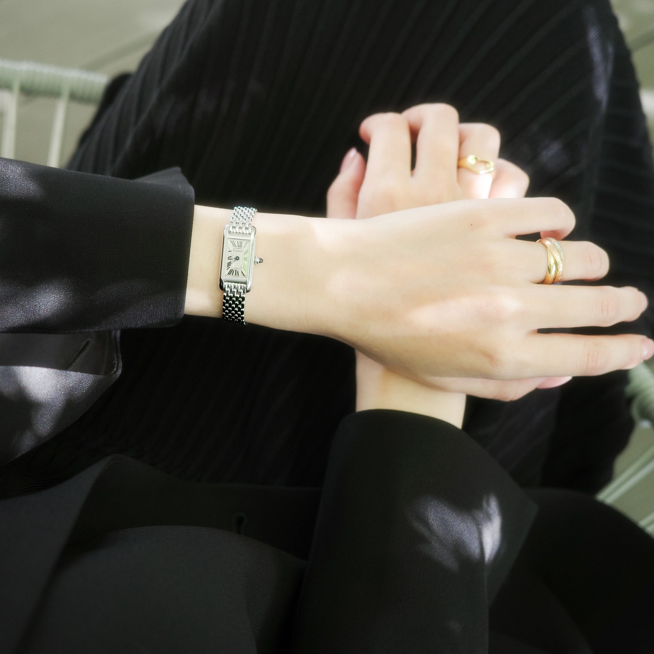 カルティエ タンクアロンジェ ホワイトゴールド 金無垢