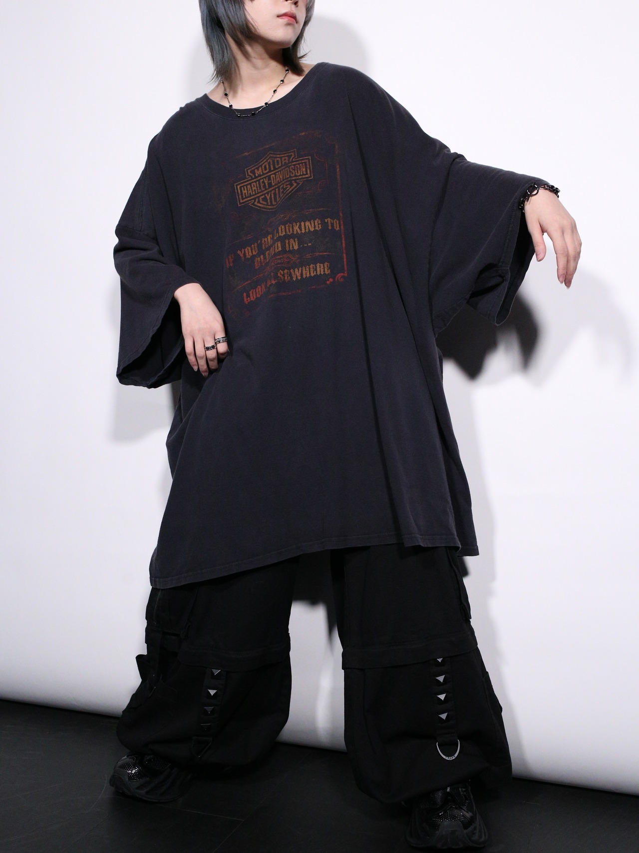 "Harley-Davidson" XXXXXL super over silhouette faded logo graphic tee - 3