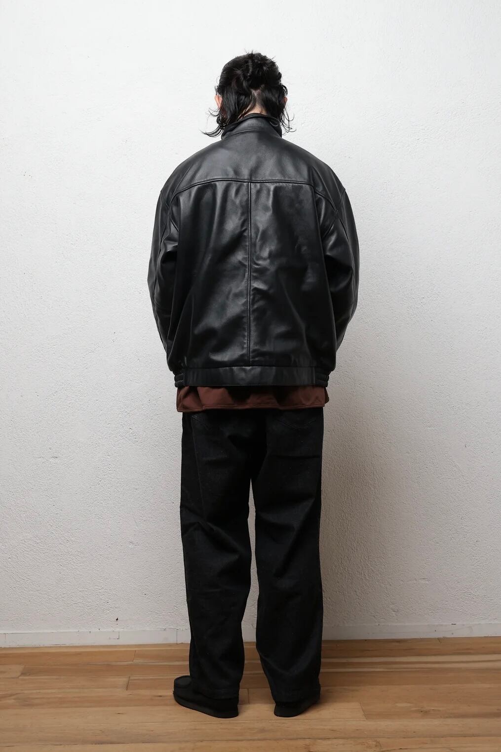 edit clothing SHEEP LEATHER BLOUSON / black | SLOW
