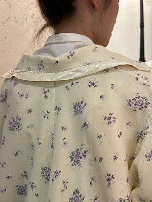 40's purple flower white  gown