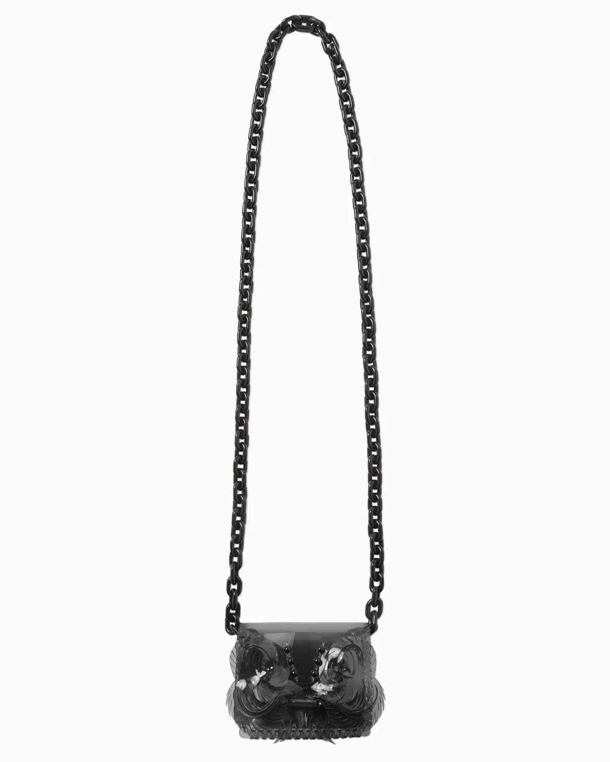 Mame Kurogouchi】Transparent Sculptural Micro Chain Bag - black