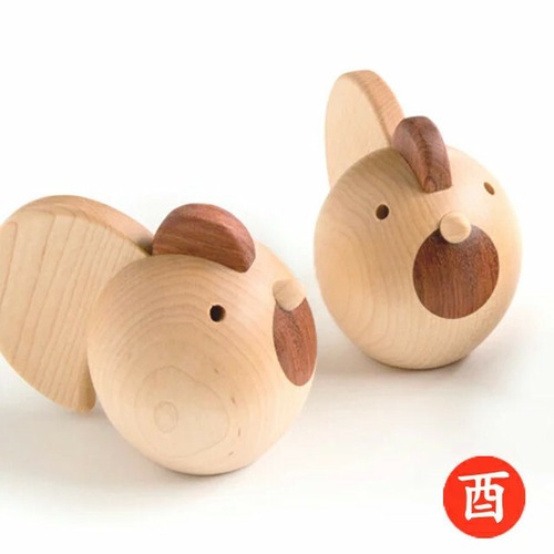 【干支の置き物・酉】とり 　木製ハンドメイド ・インテリア雑貨・ 開運・風水・金運