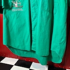 90s adidas 半袖シャツ　緑　アーチェリー刺繍　アディダス