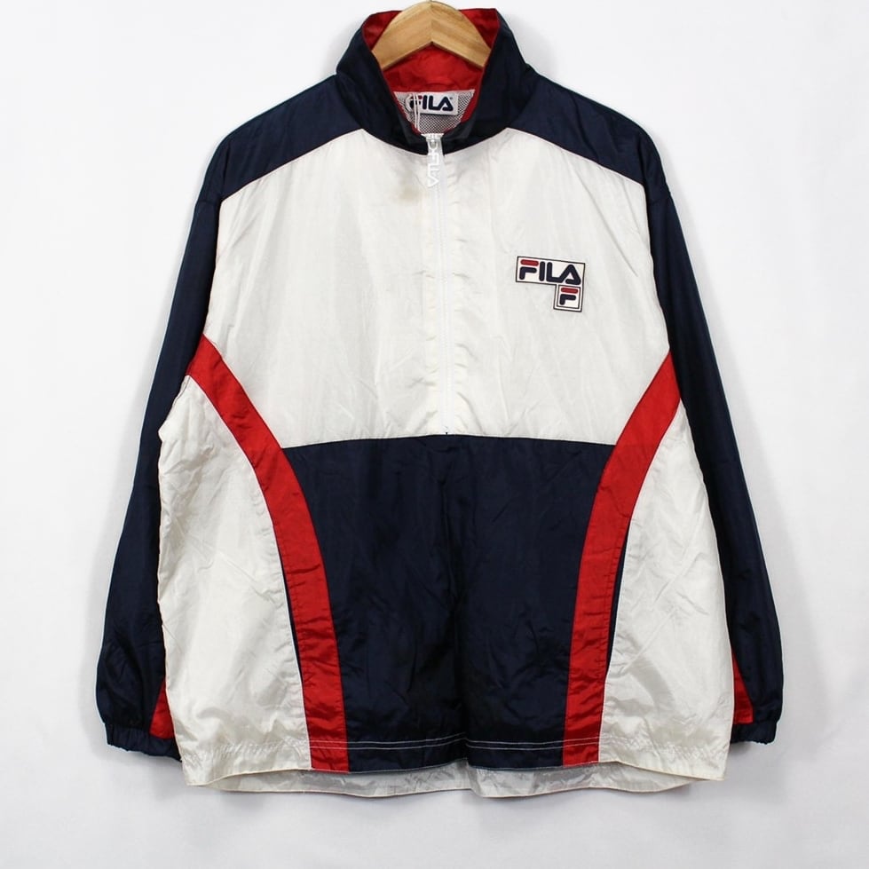 【FILA】ナイロンジャケット White×Navy×Red | friclo