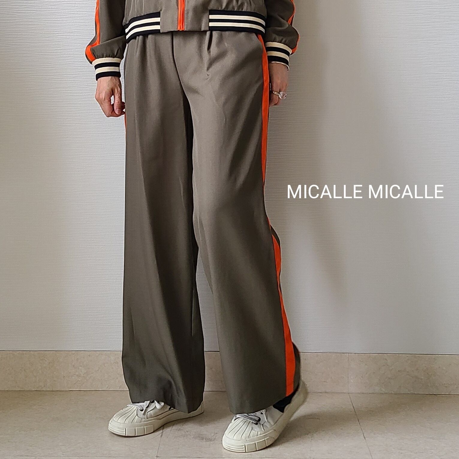 MICALLE MICALLE ボンディングカットソーパンツセットアップ