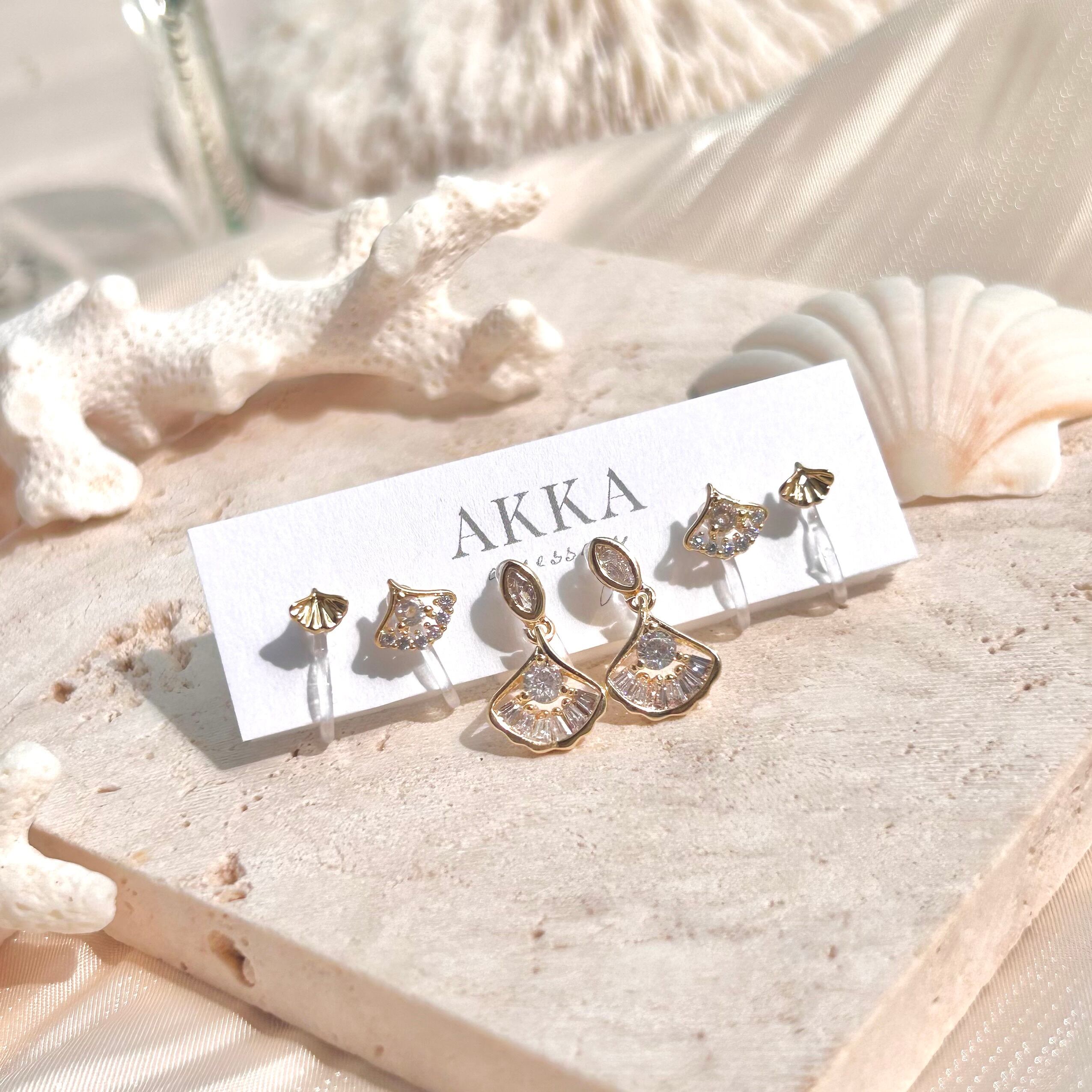 14kgp◇Moroccan motif bijou earring モロッカン 樹脂イヤリング 6個 