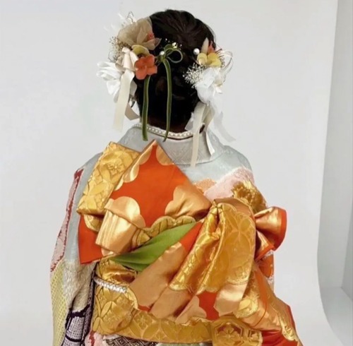 Hanakanzashi satin ribbon×velour design