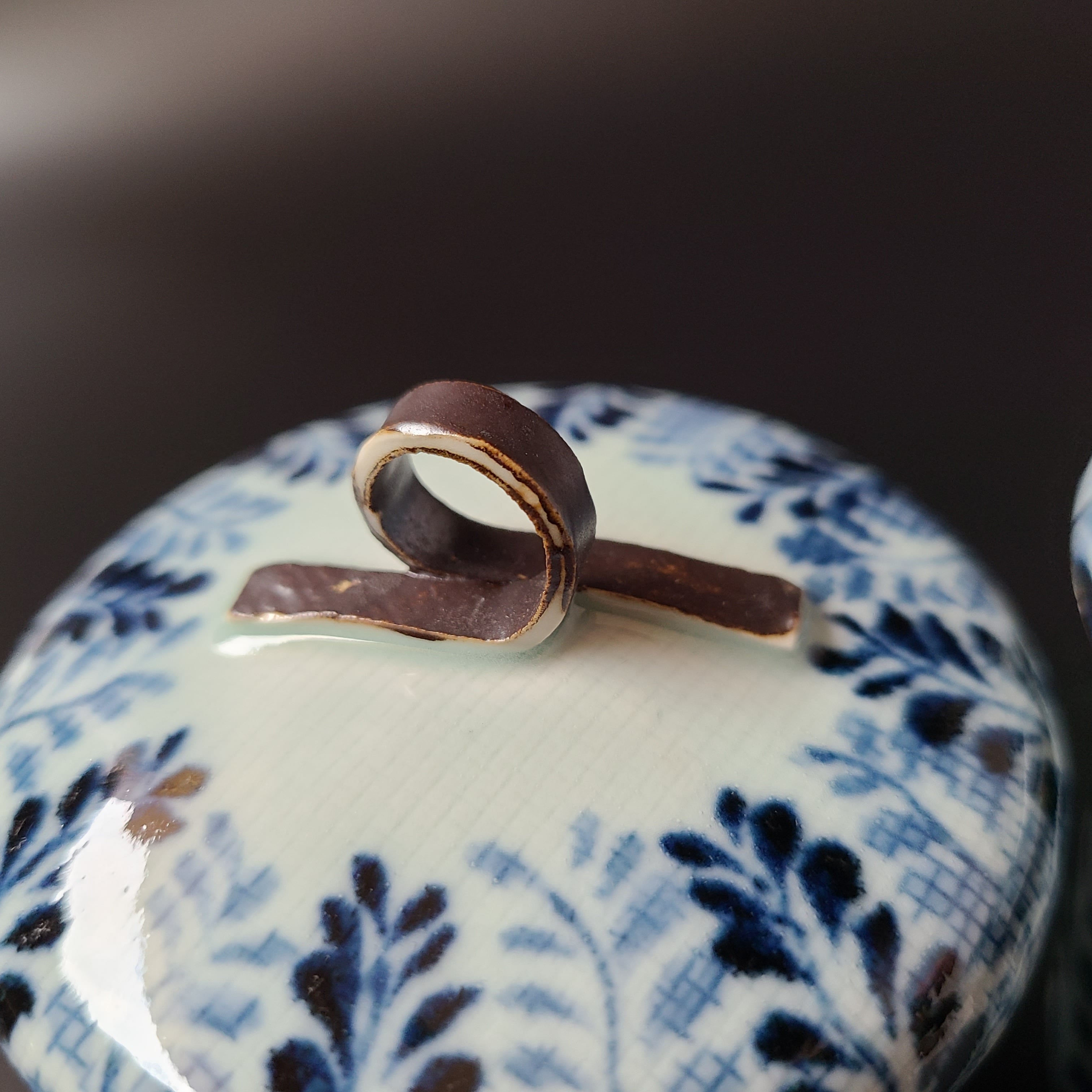 湯呑み 茶碗 染付 手捻り 文山 共箱 工芸品 陶芸 夫婦湯呑茶碗 セット
