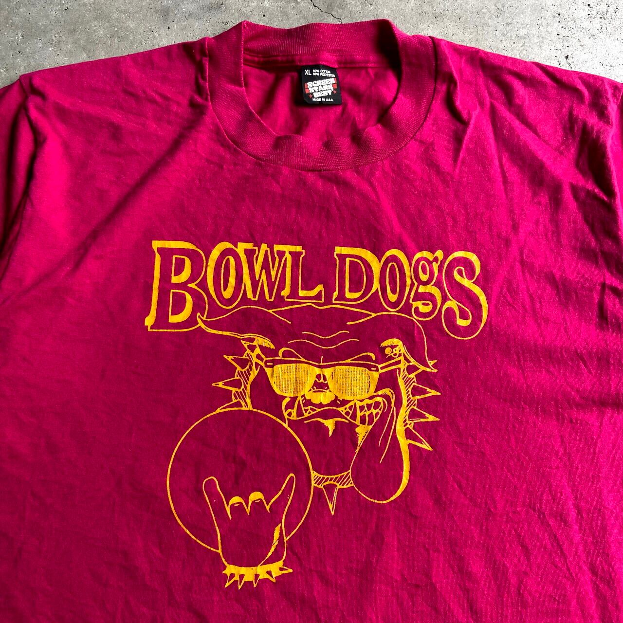 90年代 Usa製 Suburban Lanes ショップロゴ ブルドッグ イヌ アニマルプリントtシャツ メンズxl 古着 90s ヴィンテージ ビンテージ シングルステッチ 両面プリント バックプリント 動物 犬 ピンク Tシャツ Ws22 15 23al15 Cave 古着 屋 公式 古着通販