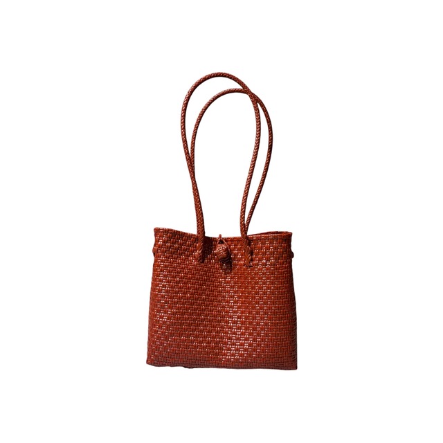 SQUARE TOTE BAG - DARK RED / LONG HANDLE / S