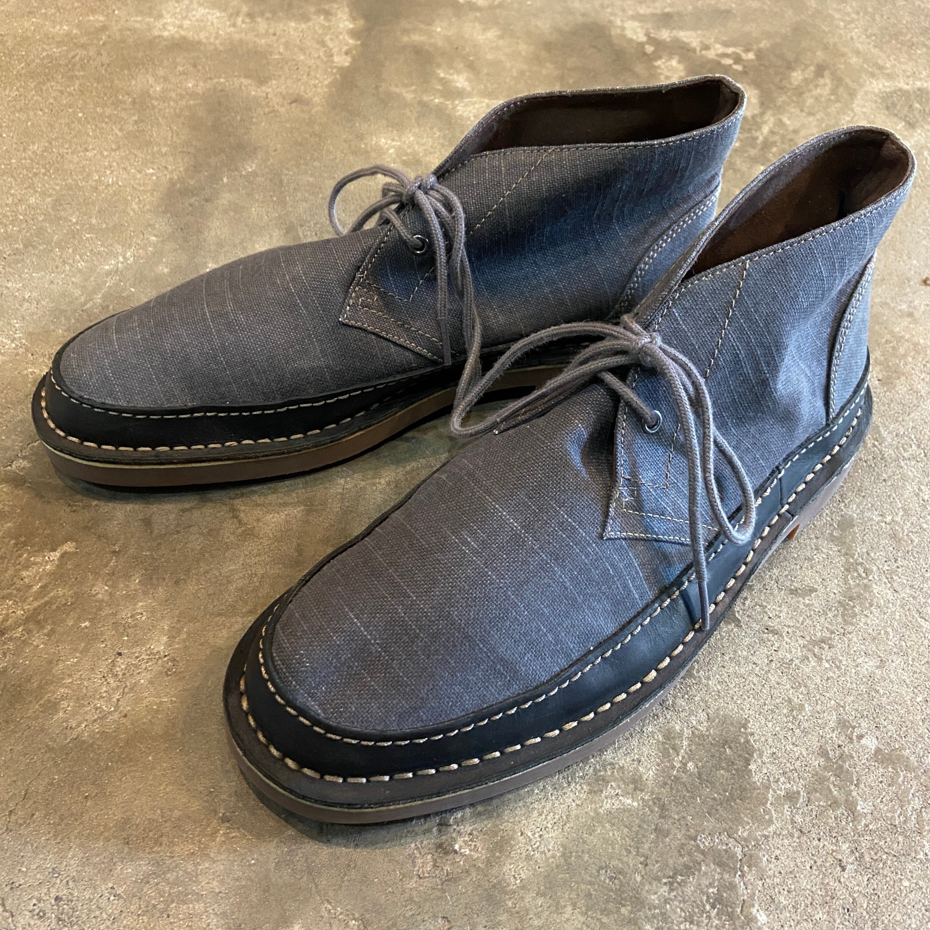 送料無料』未使用品 Clarks デザートブーツ キャンバス×レザー US9