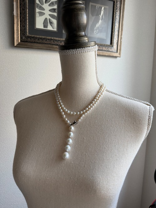 【Freshwater Pearl】Infinity Clip & Grand Gradation Long Necklace (100cm)