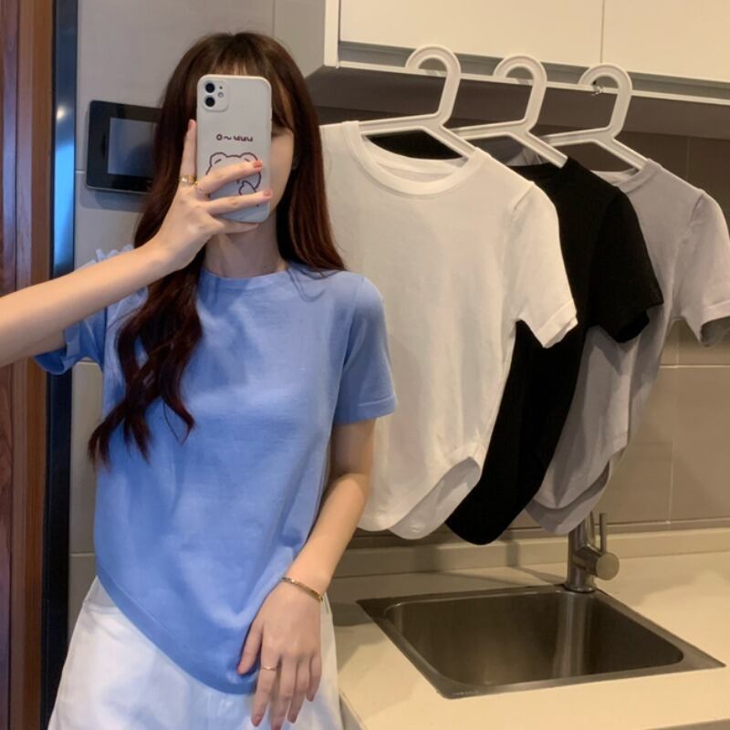 サマーニットTシャツ 夏物 YY-ファッション66678590174