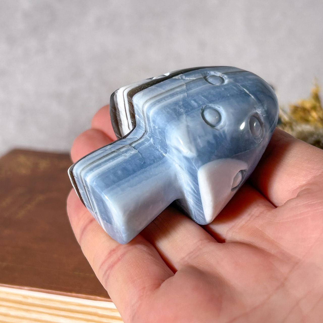 ブルーオパール きのこ カービング * Blue Opal * 天然石