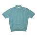 FILIPPO DE LAURENTIIS(フィリッポ デ ローレンティス) crepe cotton short sleeves knit polo(PL1MC09/730)/TURQUOISE
