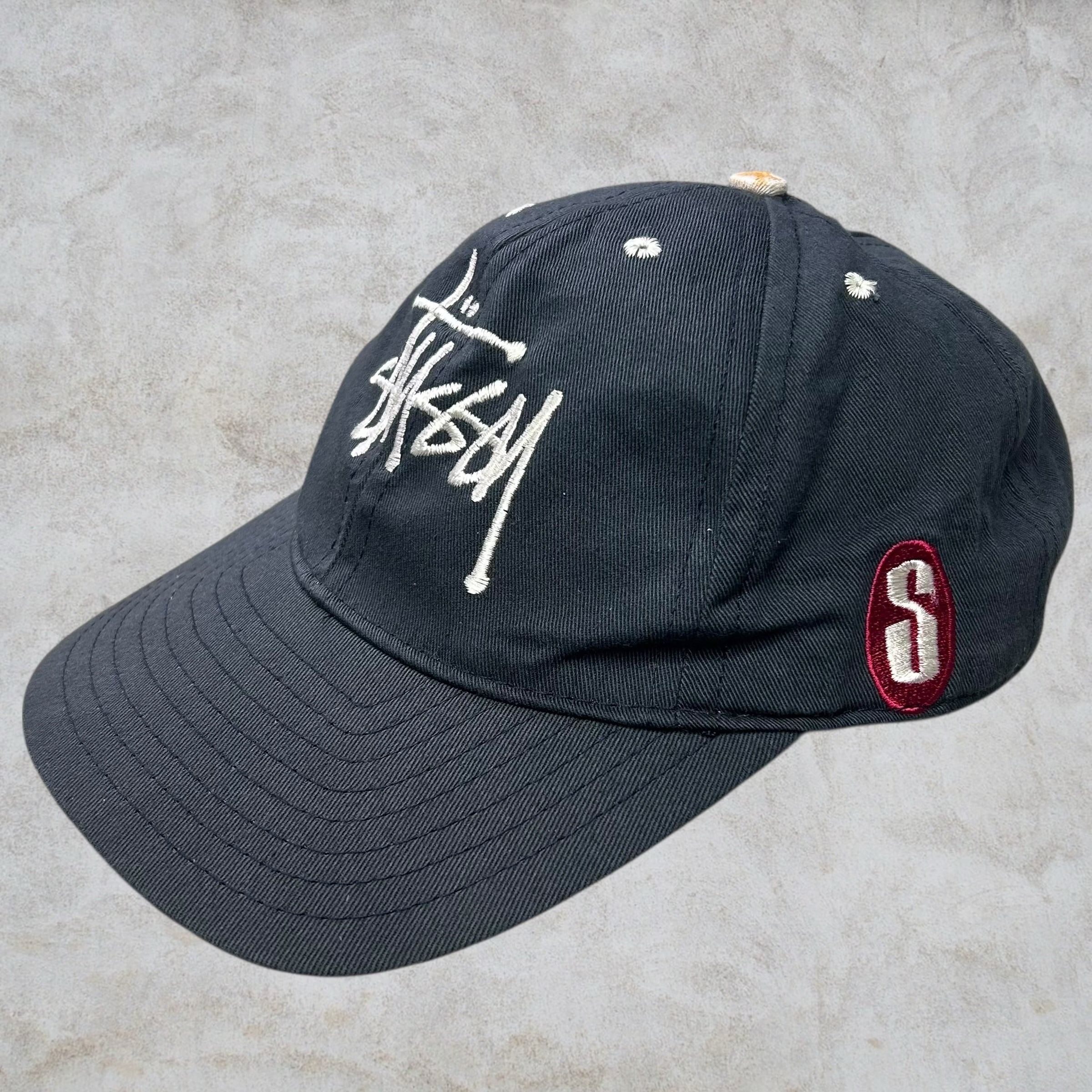 90s OLD STUSSY/S logo Mesh Cap/紺タグ/S-M/メッシュキャップ/Sロゴ