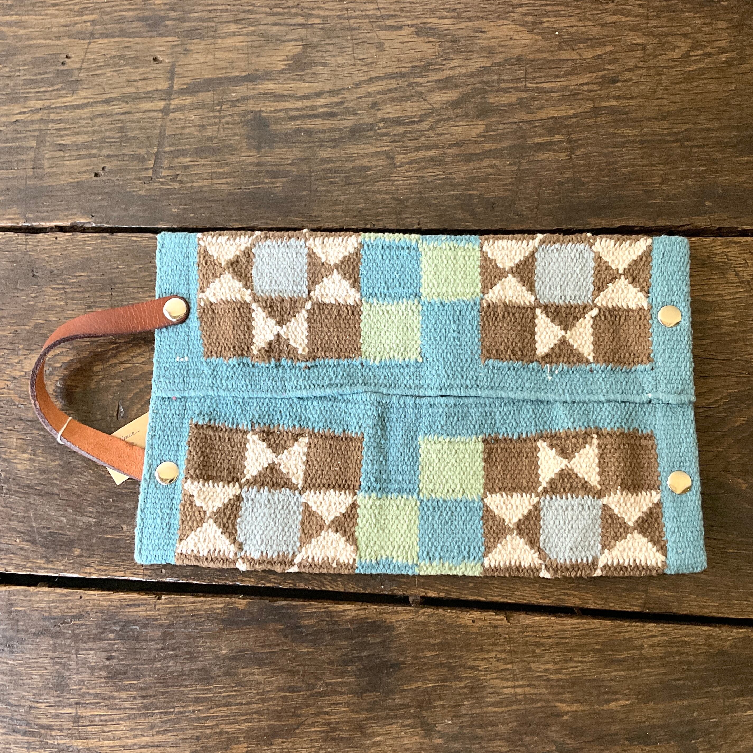 コットン手織りティッシュボックスカバー(ブルー) | 照明