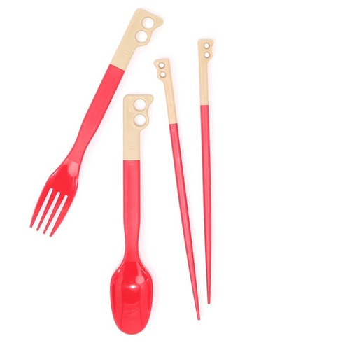 CHUMS チャムス キャンパーカトラリーセット Beige/Red(B053)
