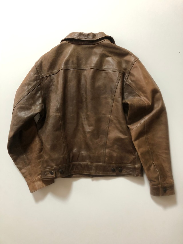 90's GAP LEATHER JACKET ギャップ レザージャケット 342 SECOND HAND RED