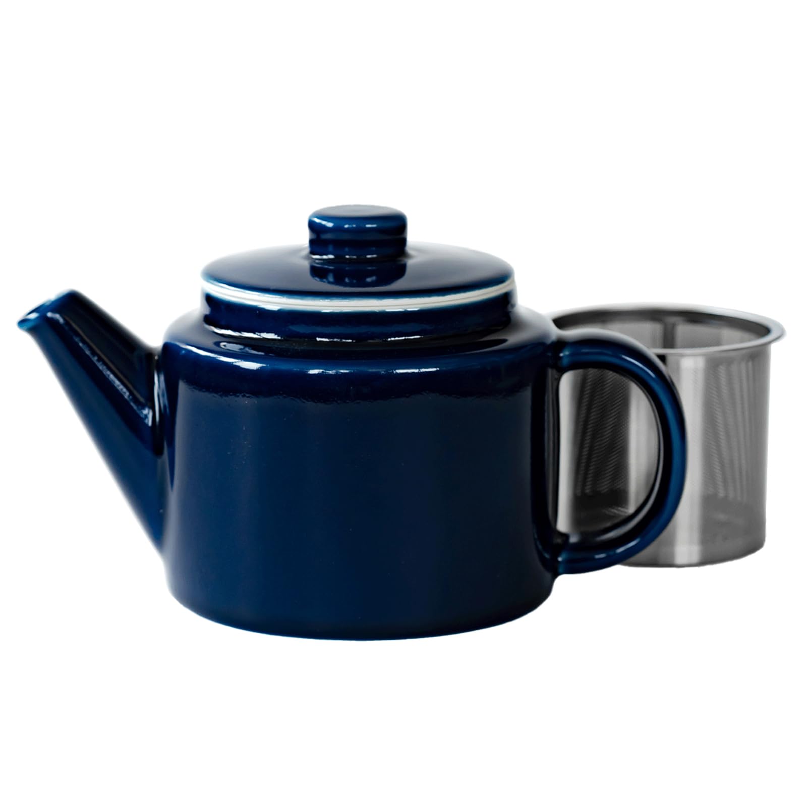 【在庫処分】西海陶器 波佐見焼 「 Common コモン 」 ティーポット ネイビー (スーパーステンレス 茶こし付) 500ml はさみやき 北欧 食器 紅茶 ポット 急須 日本製 13873