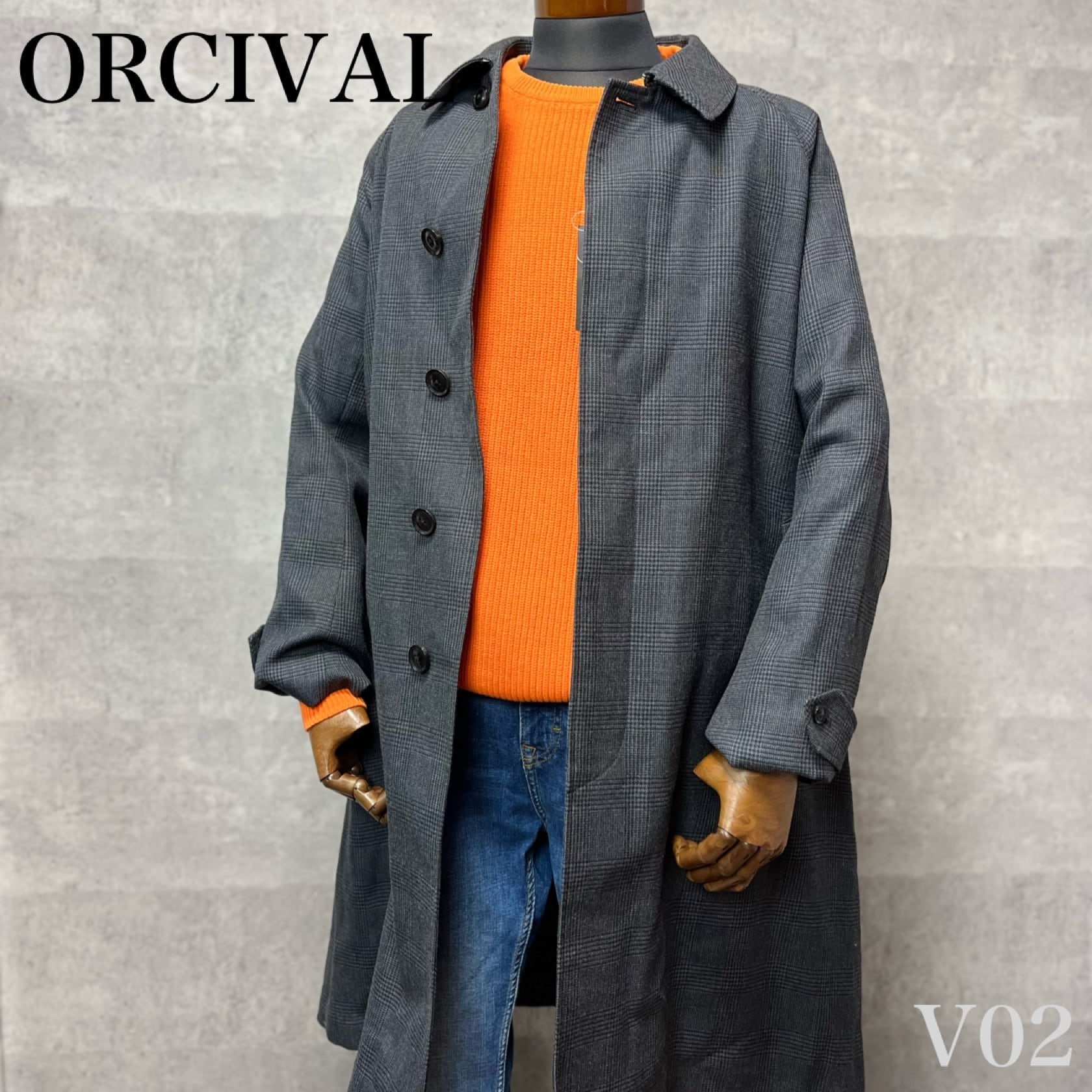 オーシバル新品★オーチバル オーシバル ウール ステンカラー コート グレー 3