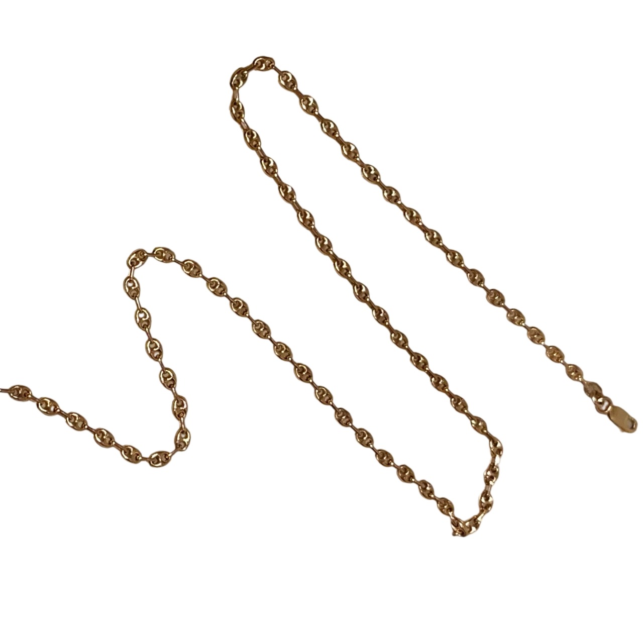 vintage 9ct gold anchor chain necklace