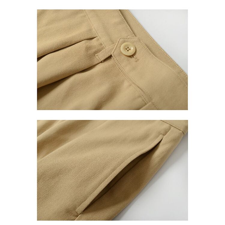 ★WIDE STRAIGHT DOUBLE PLEATED PANTS　　01144