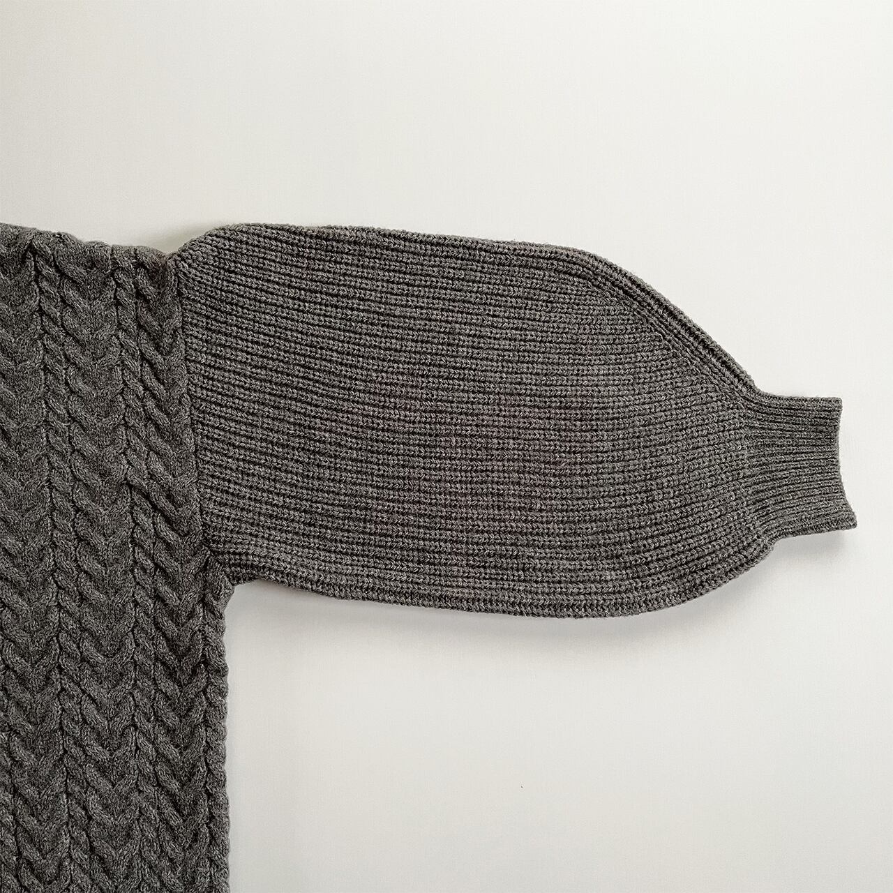 Double zip cable knit cardigan (charcoal)