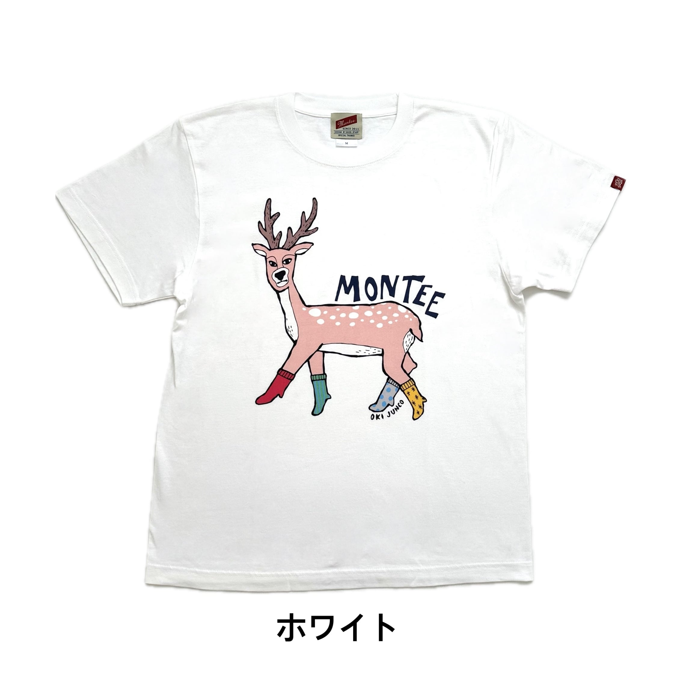 Meryll Rogge 鹿イラスト Tシャツ Amazon | 鹿 動物 自然 モチーフ ポートレート イラスト 顔 鹿 T