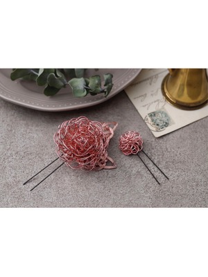 【水引アレンジ　ピンク】　ウェディング　袴　振袖　成人式　ヘアドレス　ヘアパーツ　プリザーブドフラワー　ドライフラワーフラワー　k-0004