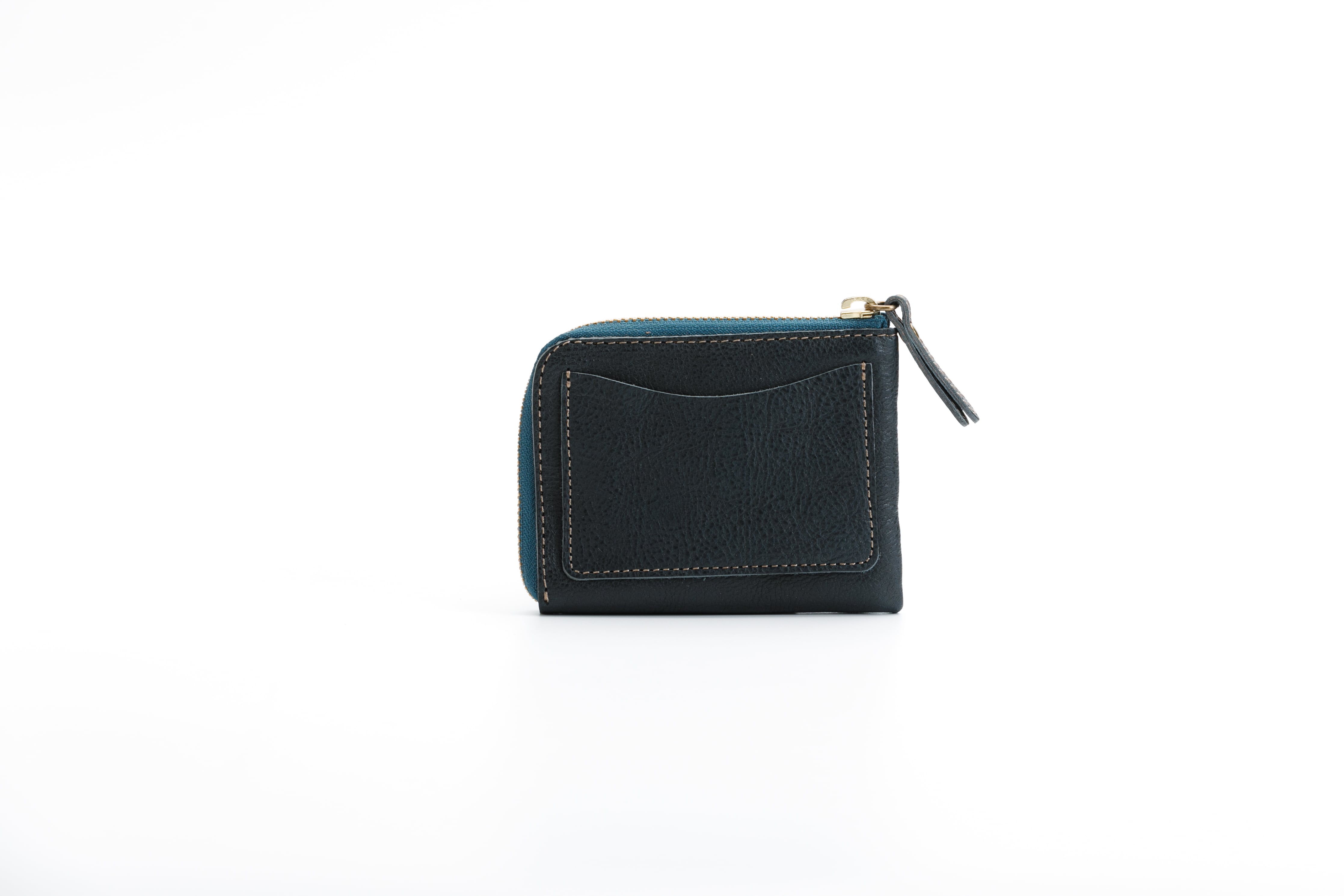 かばん屋さんのL型ファスナーミニ財布（ネイビー）本革 オシャレ レディース